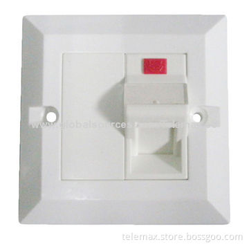 UTP CAT 6 UK Outlet 1 Port Bevelled Type Faceplates, Made of ABS